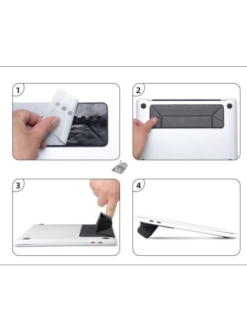 Hordozható, összecsukható, ergonomikus laptop állvány Fekete - Ideális irodai és otthoni használatra