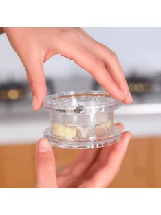   Átlátszó kézi fokhagyma daráló doboz - praktikus konyhai eszköz