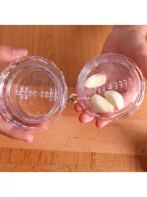 Átlátszó kézi fokhagyma daráló doboz - praktikus konyhai eszköz