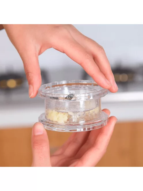 Átlátszó kézi fokhagyma daráló doboz - praktikus konyhai eszköz