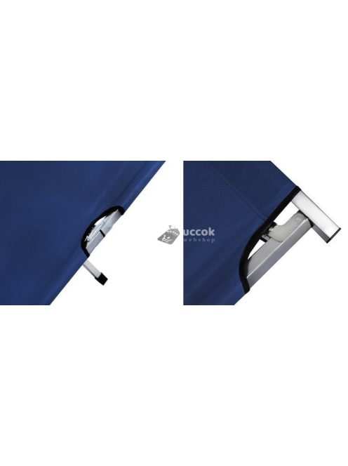 Sötétkék terepágy táborozáshoz és kempingezéshez