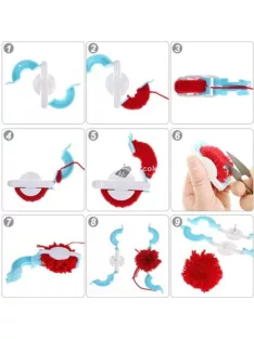   Pompom készítő szett - 4 db-os kreatív kézműves eszköz készlet
