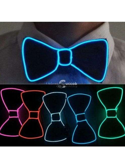 Világító LED-es csokornyakkendő - zöld, party kellék és kiegészítő