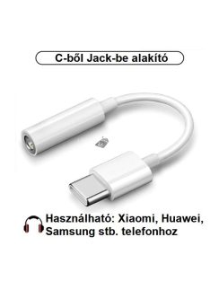   Telefon Type-C-ből Jack 3.5 mm-be való átalakító - Kompatibilis Audio Adapter zenehallgatáshoz és hívásokhoz