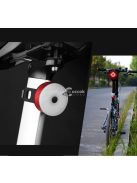 X-TIGER USB újratölthető kerékpár hátsó lámpa - fekete, biztonságos éjszakai kerékpározáshoz