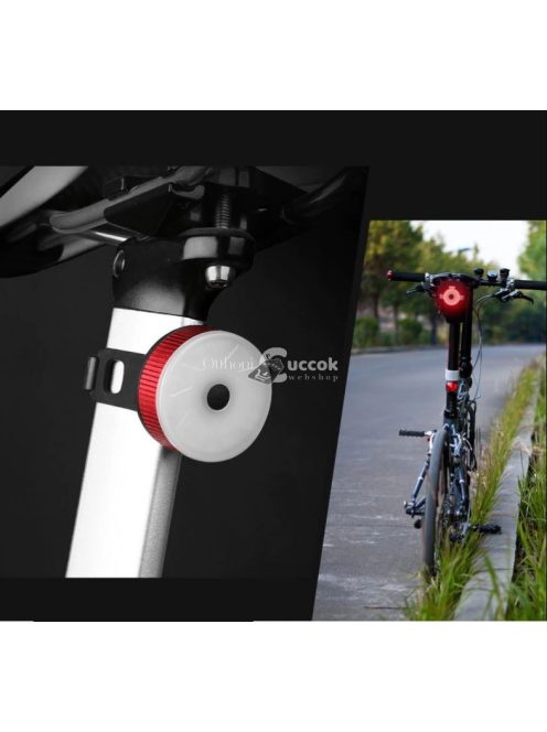 X-TIGER USB újratölthető kerékpár hátsó lámpa - fekete, biztonságos éjszakai kerékpározáshoz