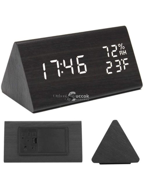 Digitális ébresztőóra pára- és hőmérsékletmérő funkcióval, időzítővel és háttérvilágítással