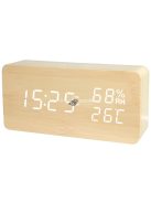 Digitális ébresztőóra hőmérséklet- és páratartalom-kijelzővel, modern dizájnnal
