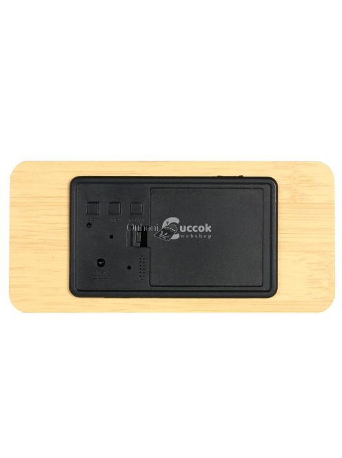 Digitális ébresztőóra hőmérséklet- és páratartalom-kijelzővel, modern dizájnnal