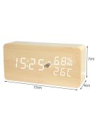 Digitális ébresztőóra hőmérséklet- és páratartalom-kijelzővel, modern dizájnnal