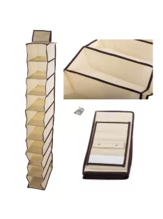   Ruhásszekrény Lógó Szervező 10 Polcos Tároló Rendszerrel