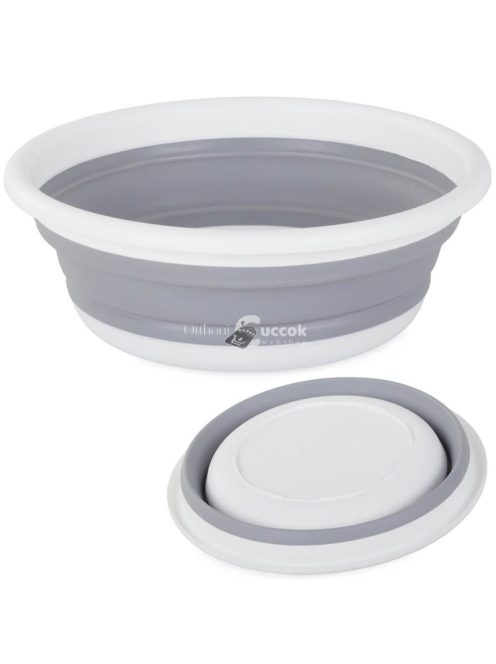 Összecsukható szilikon tárolótál 9 literes kapacitással kempingezéshez és utazáshoz