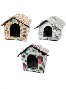   Beltéri használatra alkalmas közepes méretű "Párizs" kutya és macska házikó