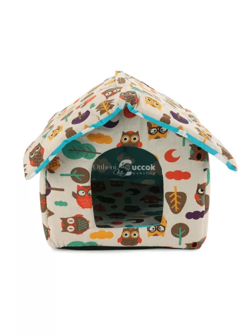 Beltéri használatra alkalmas közepes méretű "Párizs" kutya és macska házikó