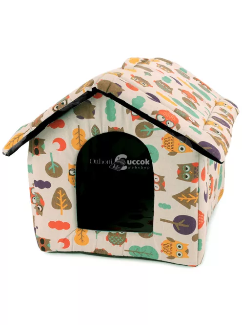 Beltéri használatra alkalmas közepes méretű "Párizs" kutya és macska házikó