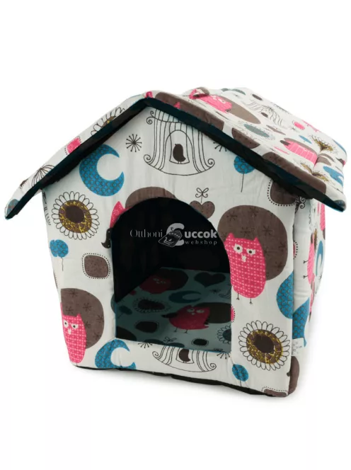 Beltéri használatra alkalmas közepes méretű "Párizs" kutya és macska házikó