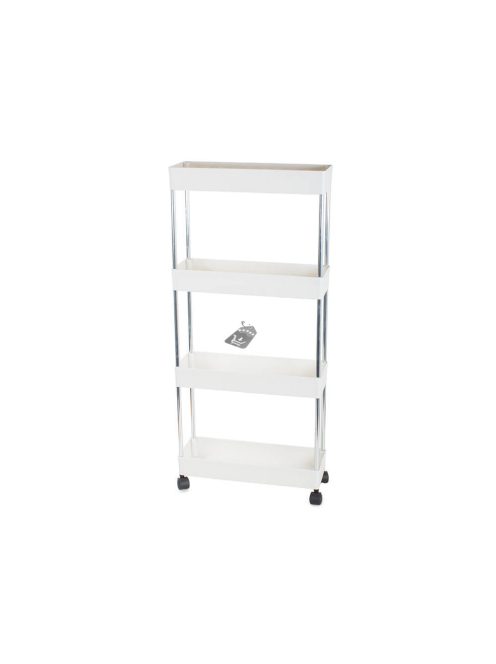 Keskeny, gurulós fürdőszobai tárolószekrény kerekeken