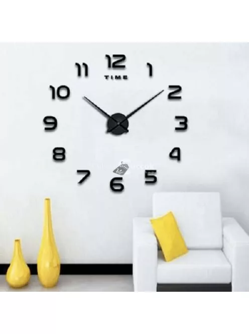 3D hatású DIY falra ragasztható dekoratív óra otthoni és irodai használatra