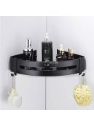 Fekete sarok zuhanypolc fürdőszobai tároláshoz, 20x29x4,5 cm