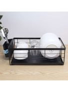 Ruhhy - Kétszintes rozsdamentes acél edényszárító konyhai tároló rendszerrel