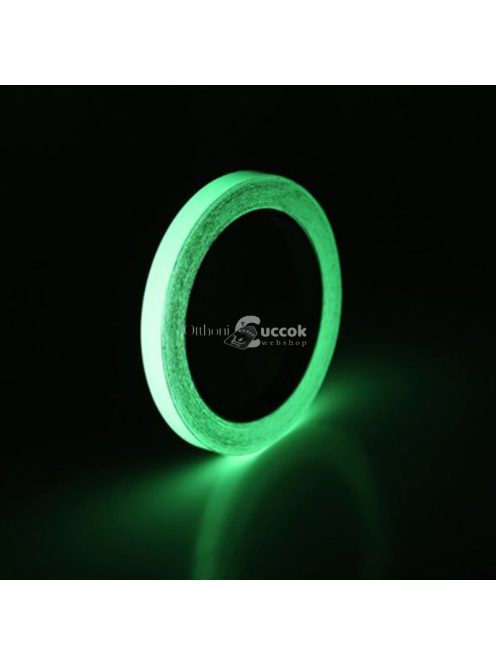 Sötétben világító dekorációs szalag - 1 cm x 5 m hosszúságú, biztonsági és jelölési célokra
