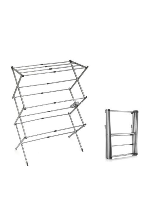 Összecsukható és kihúzható 3 részes fém ruhaszárító - Innovagoods, helytakarékos beltéri és kültéri használatra