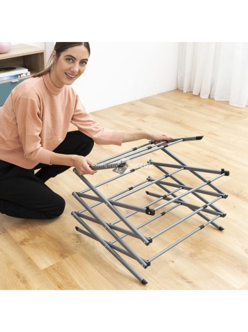 Összecsukható és kihúzható 3 részes fém ruhaszárító - Innovagoods, helytakarékos beltéri és kültéri használatra