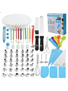   Tortadíszítő készlet (66 darabos) - Komplett cukrász dekoráló eszközkészlet torták és sütemények díszítéséhez