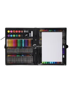   Iso Trade 168 darabos festőkészlet praktikus bőröndben, fekete színben