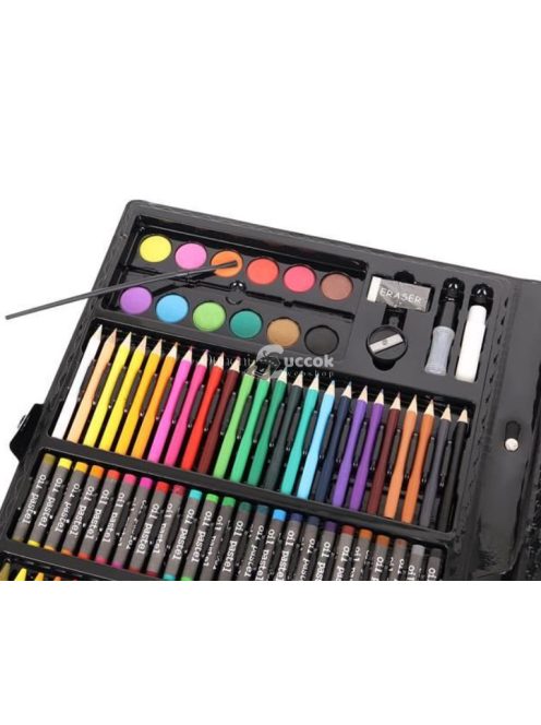 Iso Trade 168 darabos festőkészlet praktikus bőröndben, fekete színben