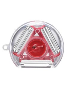   3 az 1-ben multifunkciós hámozó - piros színű konyhai eszköz