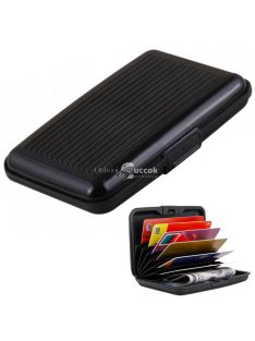   Alumínium kártyatartó - fekete, elegáns és tartós bankkártya és névjegykártya tároló