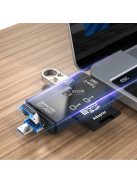 USB C - USB A csatlakozású microSD kártya olvasó, hordozható adattároló eszköz kompatibilitással