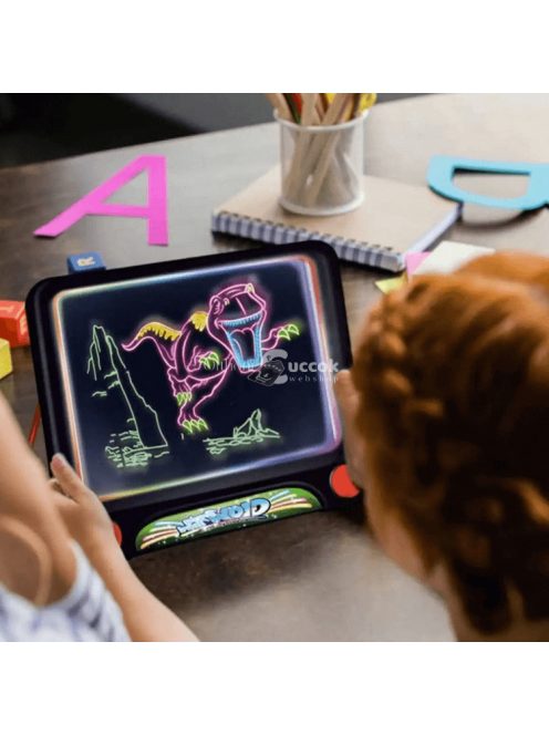 Világító neon grafikus rajztábla gyerekeknek kreatív alkotáshoz