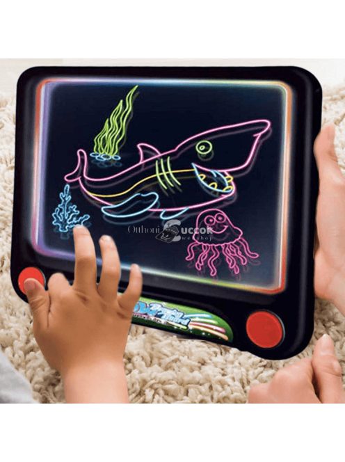 Világító neon grafikus rajztábla gyerekeknek kreatív alkotáshoz