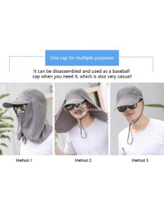   Kültéri napvédő baseball sapka arc- és tarkóvédővel sportoláshoz