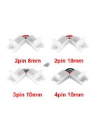 RGB LED szalag kapcsoló szett, többféle pin konfigurációval (2/3/4 pin, 8/10 mm) és 2 pin 8 mm opcióval