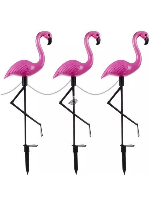 Napelemes Flamingó Dekorációs Kerti Lámpa Szett (3 db)
