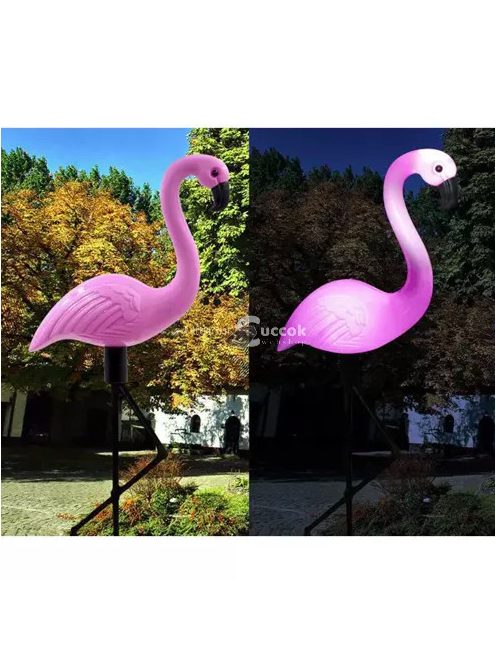 Napelemes Flamingó Dekorációs Kerti Lámpa Szett (3 db)