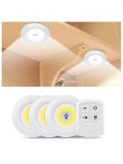 3 darabos vezeték nélküli LED lámpa szett távirányítóval, beltéri világítási megoldás