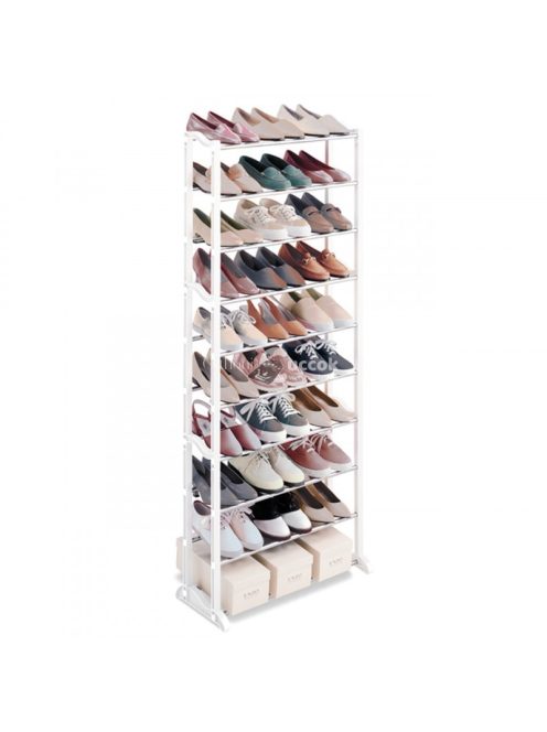 30 férőhelyes cipőtároló állvány, helytakarékos és praktikus cipőrendszerező bútordarab