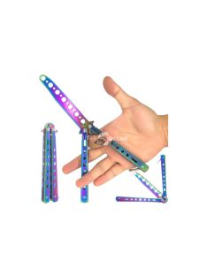   Gyakorló pillangókés kaméleon színben - biztonságos edző eszköz kezdőknek és haladóknak