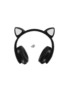 Cicafüles Bluetooth vezeték nélküli fejhallgató - fekete, divatos hangzásélményhez