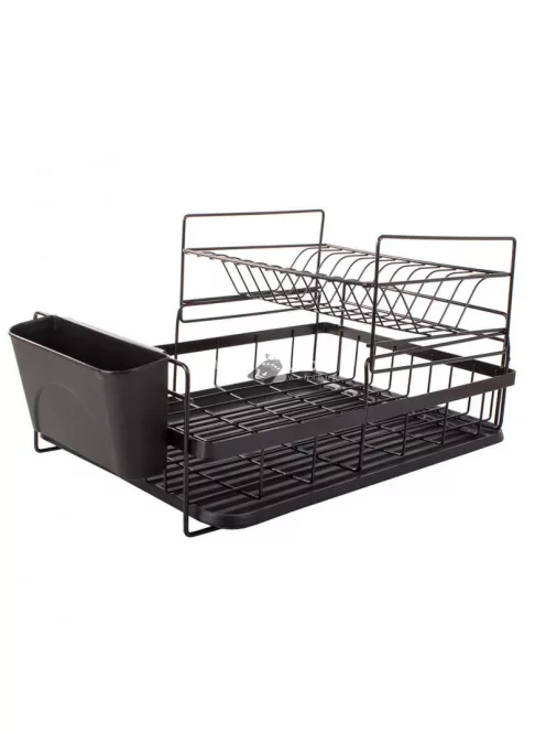 Két szintes rozsdamentes acél edényszárító állvány konyhai eszközökhöz