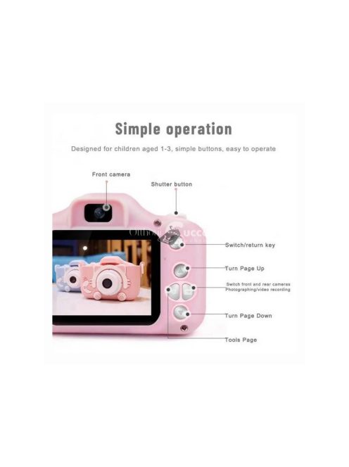 X5S Gyerek Kamera 1080P HD Színes Szilikon Borítással, Kiváló Minőségű Képalkotás Gyermekek Számára