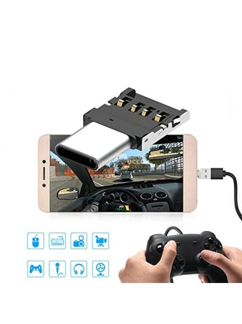 USB-C OTG átalakító adapter okostelefonokhoz és táblagépekhez