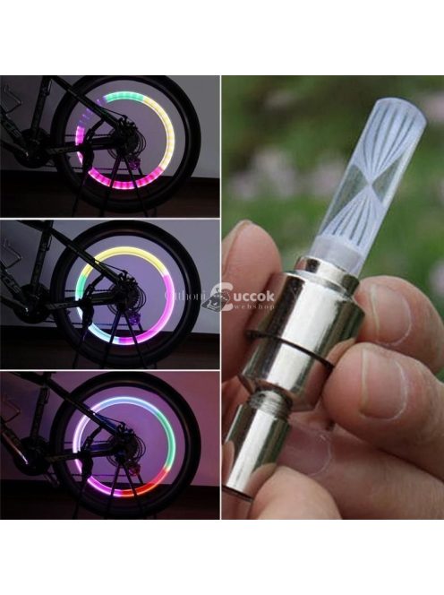 Világító bicikli szelepsapka, 2 db - éjszakai láthatóság növelésére