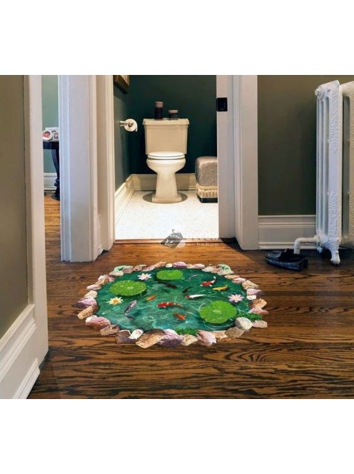 Öntapadós padlómatrica kerti tó mintával, dekoratív padlóburkolat
