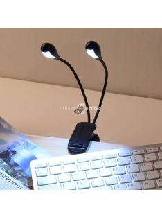   Csiptethető DUAL LED olvasólámpa könyvekhez és íróasztalhoz