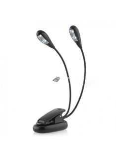  Csiptethető DUAL LED olvasólámpa könyvekhez és íróasztalhoz